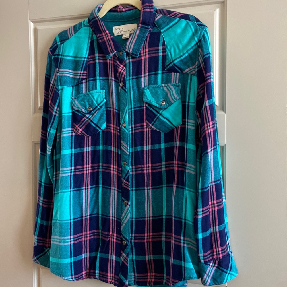 Vintage Havana long sleeve plaid top